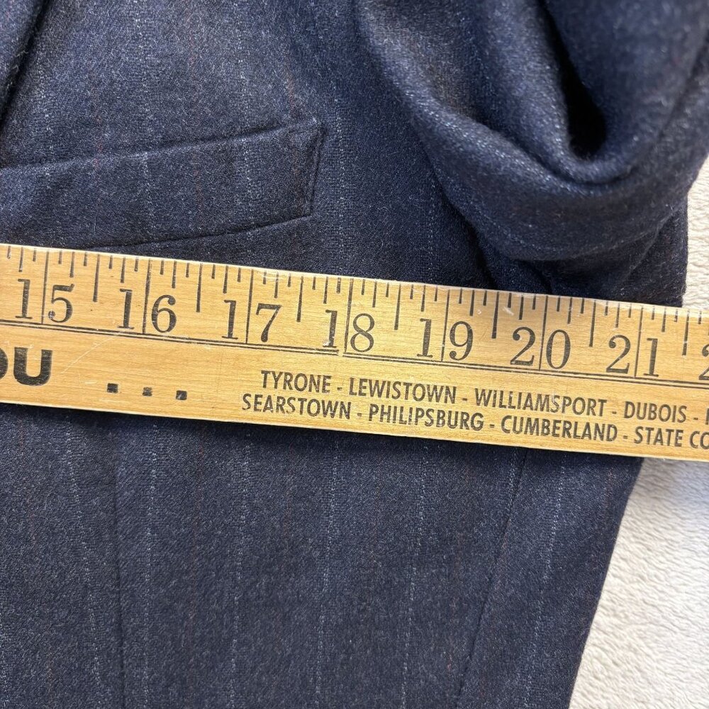 Pierre Cardin Wool Blazer Mens 42R Blue Pinstripe Vintage Bloomingdales - Picture 7 of 16